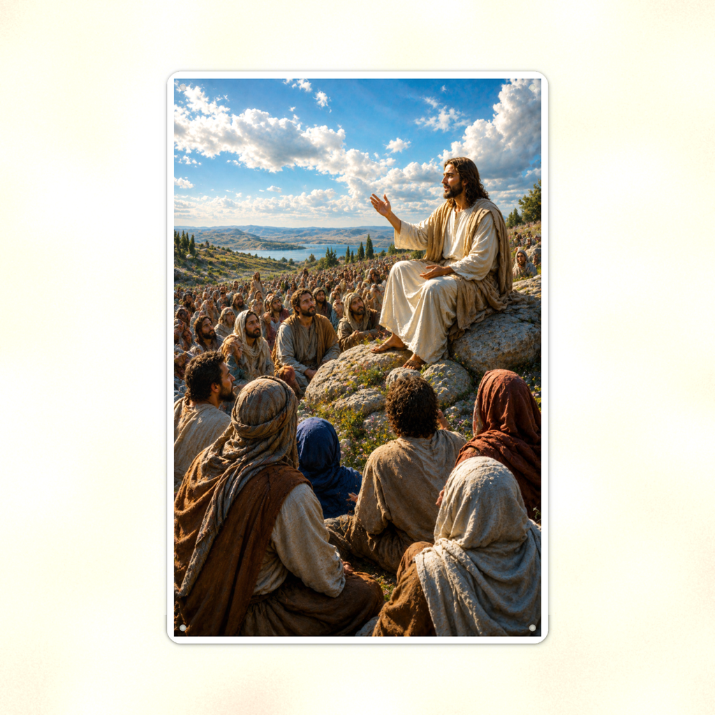Sermon On The Mount - Christian Metal Sign 8x12 & 12x18 — Print detail