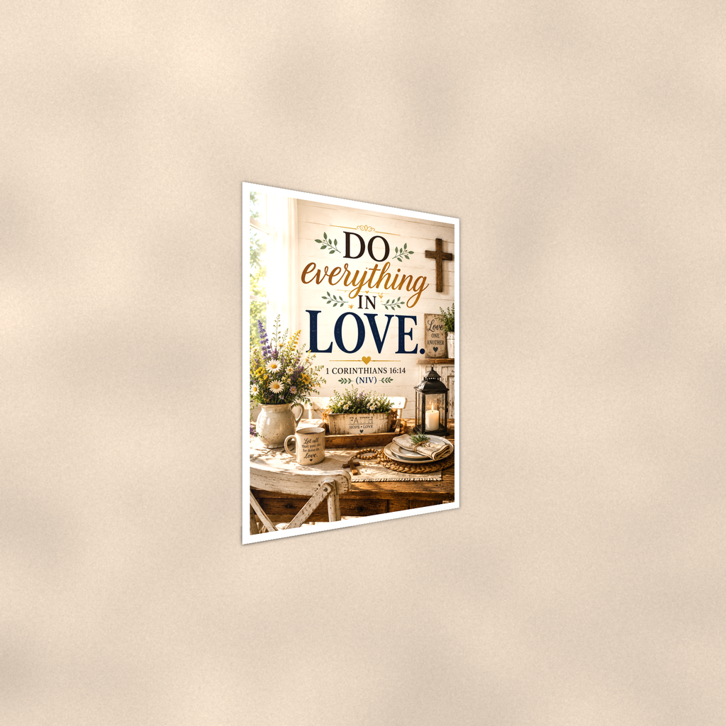 Do Everything In Love - 1 Corinthians 16:14, Christian Poster 16x24 & 24x36 — Alternate wall view