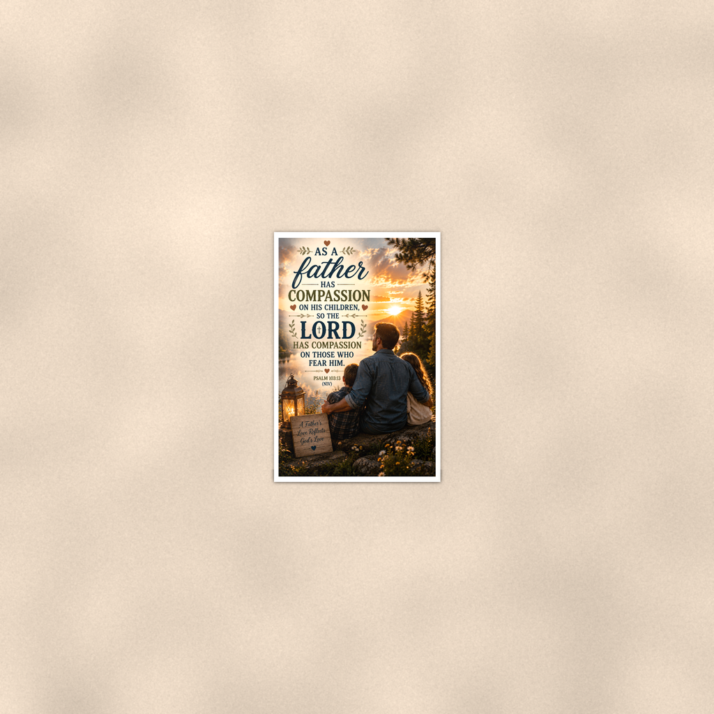 As A Father Has Compassion - Psalm 103:13, Christian Poster 16x24 & 24x36 — Room display