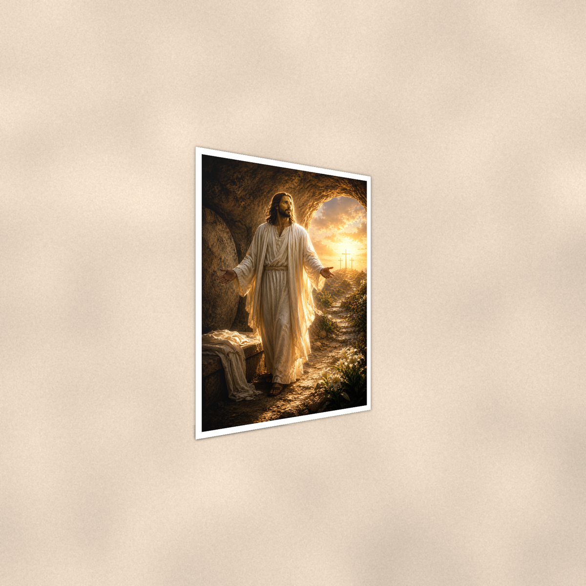 Resurrection, Empty Tomb - Christian Poster 16x24 & 24x36 — Alternate wall view