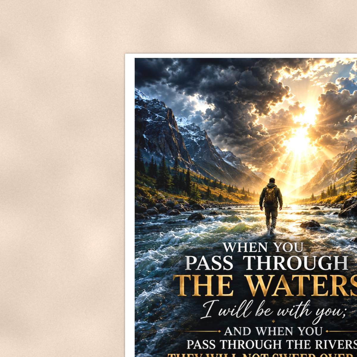 Pass Through The Waters - Isaiah 43:2, Christian Poster 16x24 & 24x36 — Context view