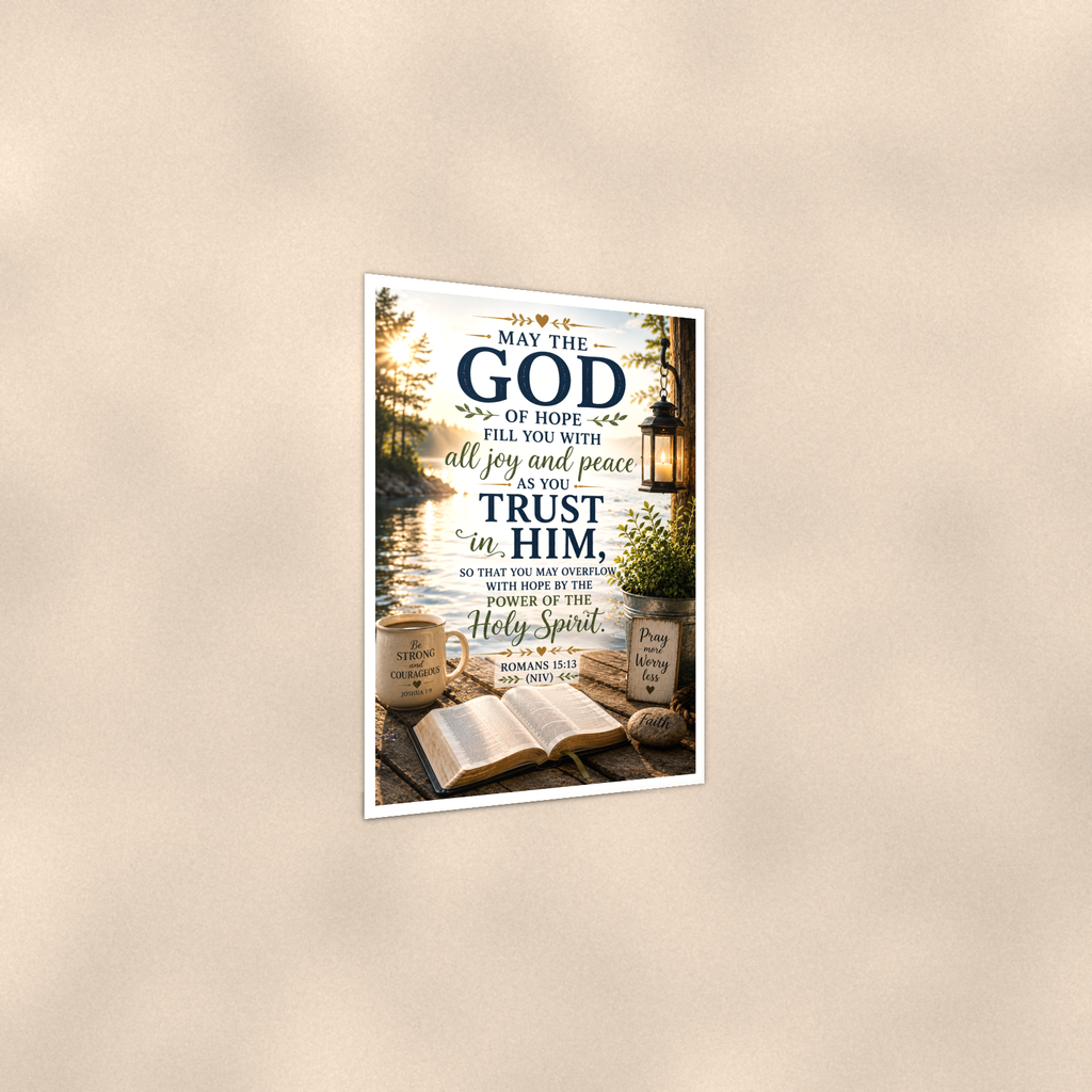 May The God Of Hope Fill You - Romans 15:13, Christian Poster 16x24 & 24x36 — Print detail