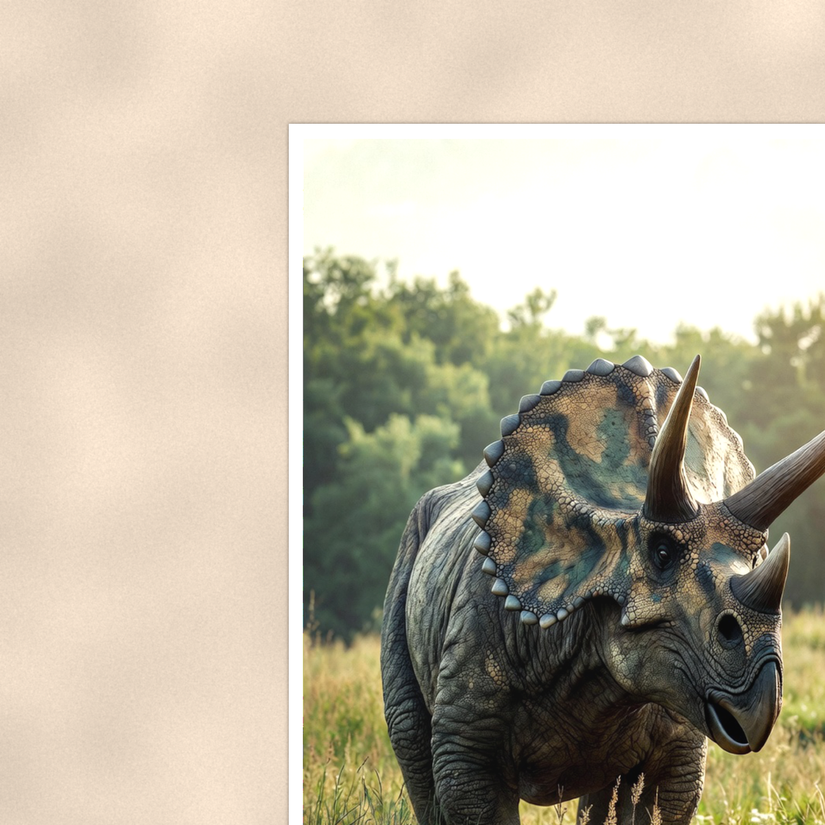Triceratops Meadow Scene - Dinosaur Poster 16x24 & 24x36 — Context view