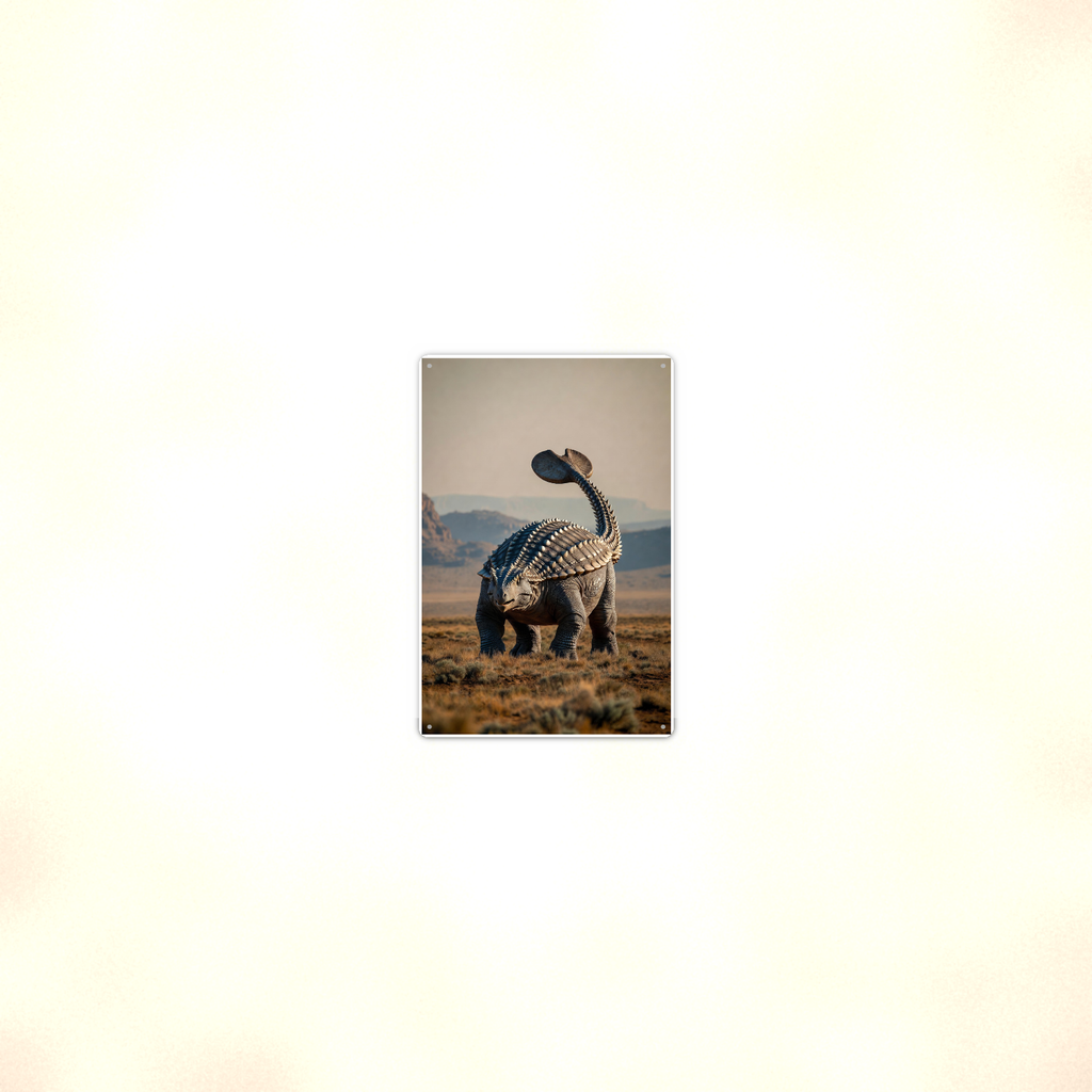 Ankylosaurus Desert Canyon - Dinosaur Metal Sign 8x12 & 12x18, Aluminum Decor — Room display