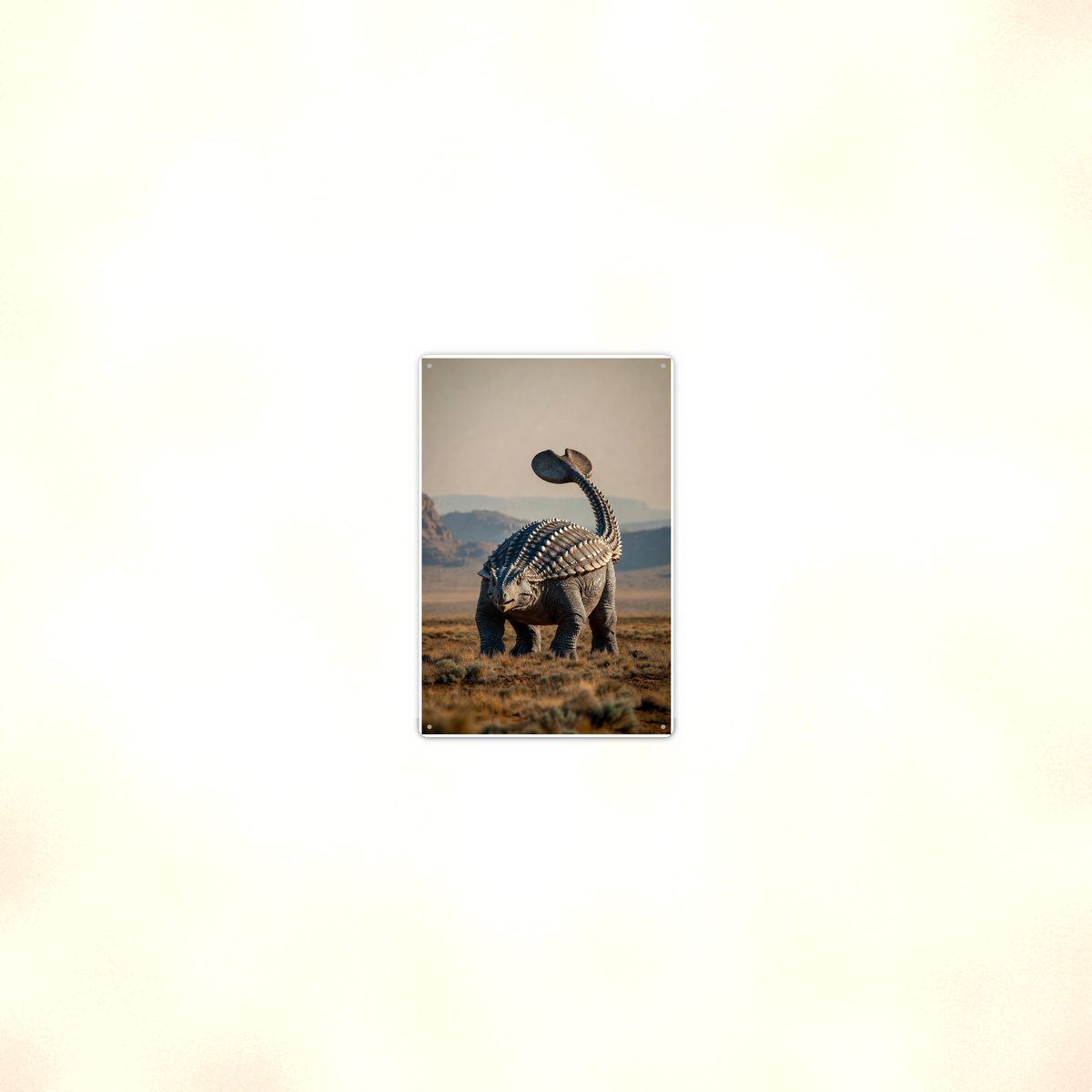 Ankylosaurus Desert Canyon - Dinosaur Metal Sign 8x12 & 12x18, Aluminum Decor — Room display
