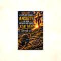 Cast All Your Anxiety On Him - 1 Peter 5:7, Christian Metal Sign 8x12 & 12x18 — Full product view