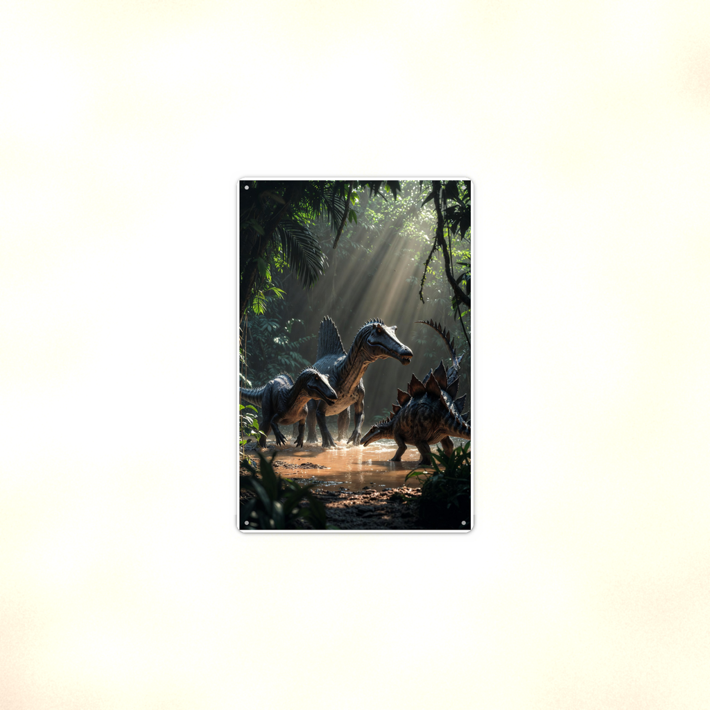 Spinosaurus River Pack - Dinosaur Metal Sign 8x12 & 12x18, Aluminum Decor — Context view