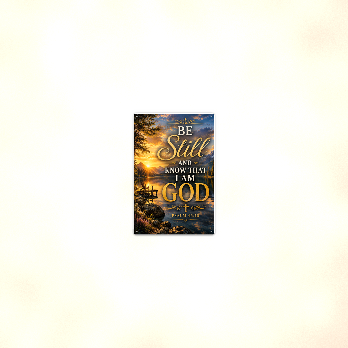 Be Still And Know That I Am God - Psalm 46:10, Christian Metal Sign 8x12 & 12x18 — Room display