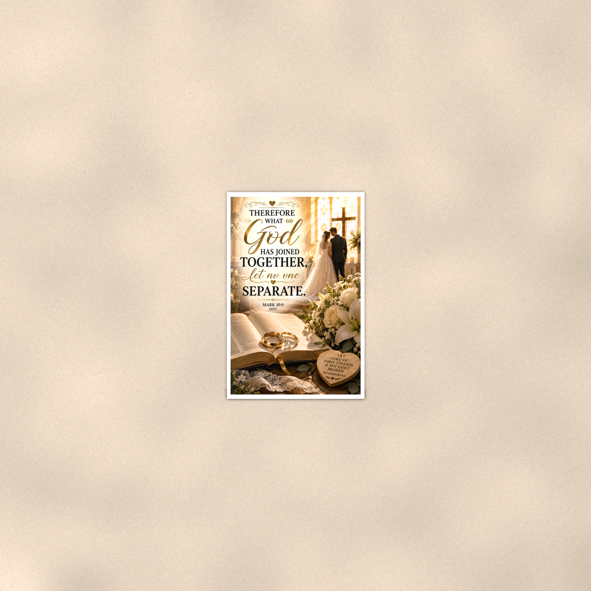 What God Has Joined Together - Mark 10:9, Christian Poster 16x24 & 24x36 — Room display