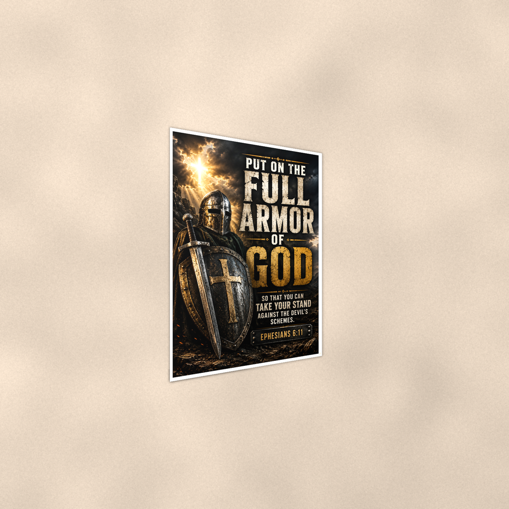 Put On The Full Armor Of God - Ephesians 6:11, Christian Poster 16x24 & 24x36 — Alternate wall view
