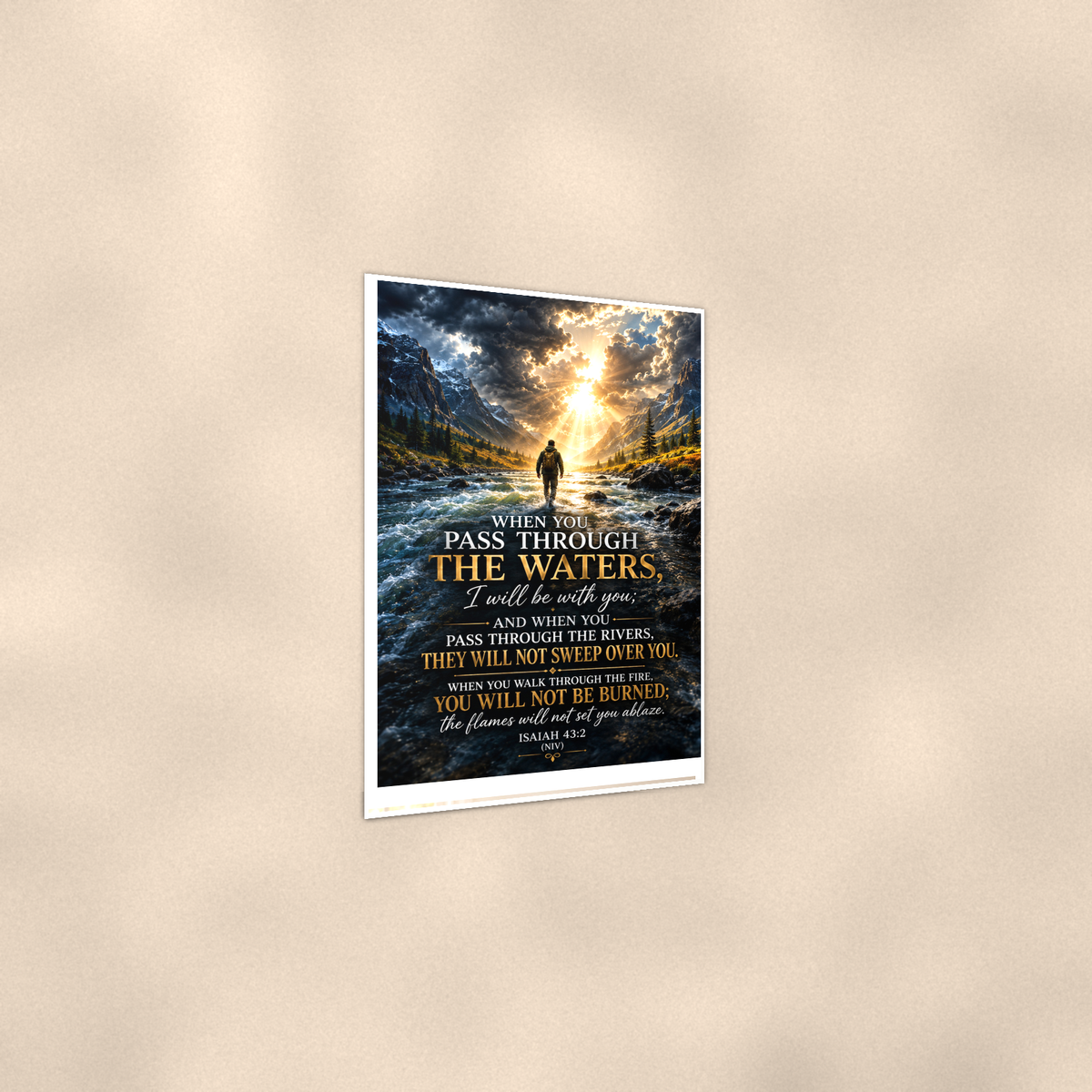 Pass Through The Waters - Isaiah 43:2, Christian Poster 16x24 & 24x36 — Print detail