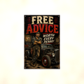 Free Advice Worth Every Penny - Funny Garage Metal Sign 8x12 & 12x18 — Full product view