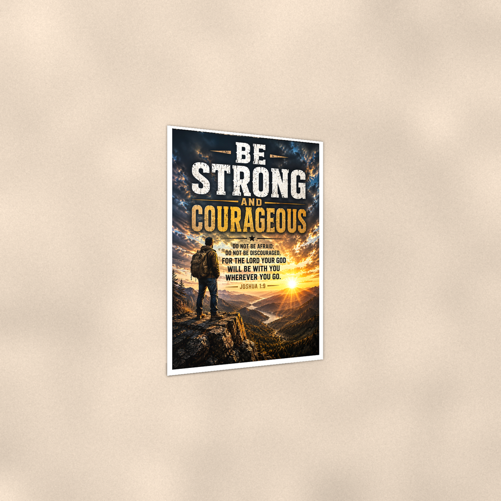 Be Strong And Courageous, Do Not Fear - Joshua 1:9, Christian Poster 16x24 & 24x36 — Print detail