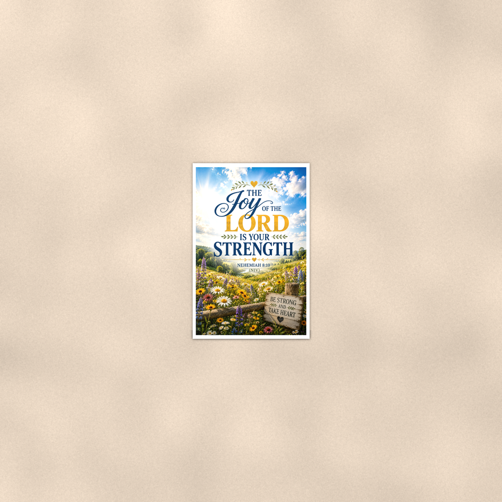 The Joy Of The Lord Is Your Strength - Nehemiah 8:10, Christian Poster 16x24 & 24x36 — Room display