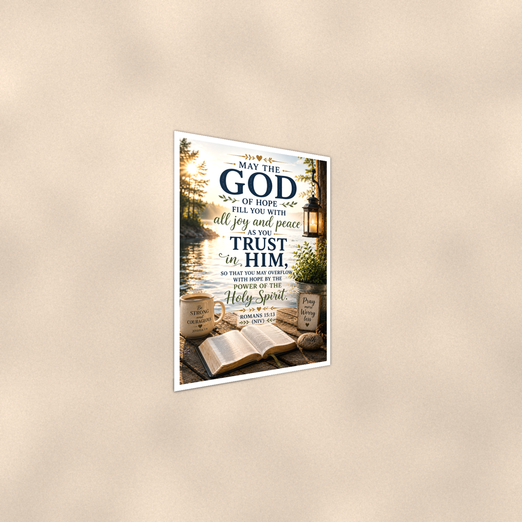 May The God Of Hope Fill You - Romans 15:13, Christian Poster 16x24 & 24x36 — Alternate wall view