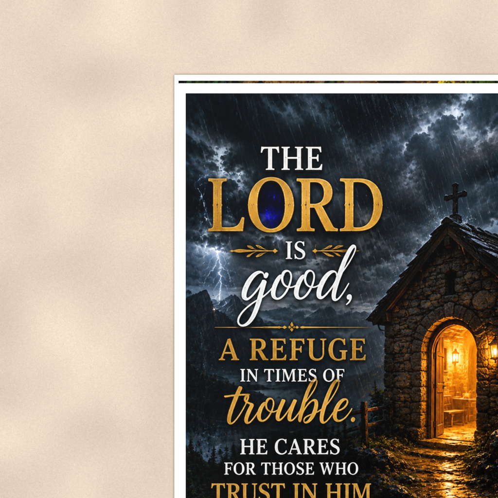 The Lord Is Good, A Refuge In Times Of Trouble - Nahum 1:7, Christian Poster 16x24 & 24x36 — Context view