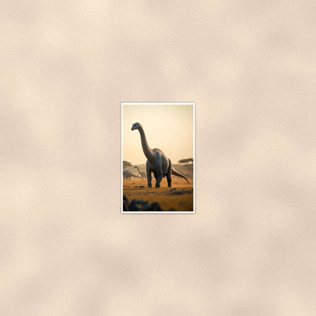 Long Neck Dinosaur Herd at Sunset - Poster 16x24 & 24x36 — Room display