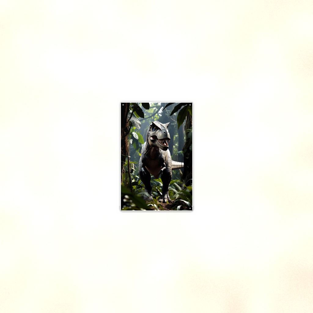 T-Rex Jungle Roar - Dinosaur Metal Sign 8x12 & 12x18, Aluminum Kids Room Decor — Room display