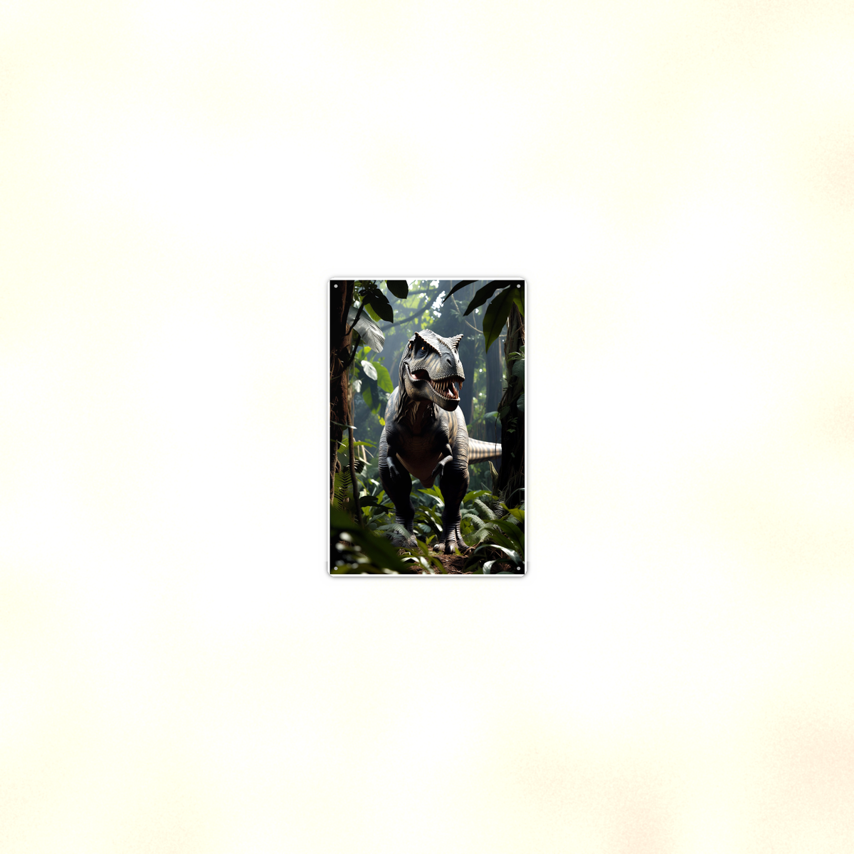 T-Rex Jungle Roar - Dinosaur Metal Sign 8x12 & 12x18, Aluminum Kids Room Decor — Room display