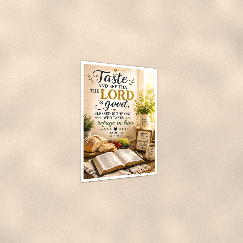 Taste And See That The Lord Is Good - Psalm 34:8, Christian Poster 16x24 & 24x36 — Print detail