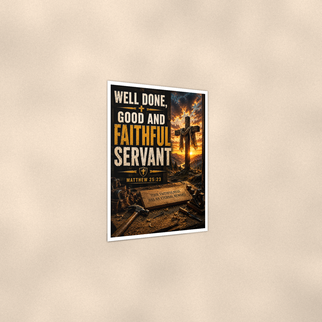 Well Done, Good And Faithful Servant - Matthew 25:23, Christian Poster 16x24 & 24x36 — Print detail