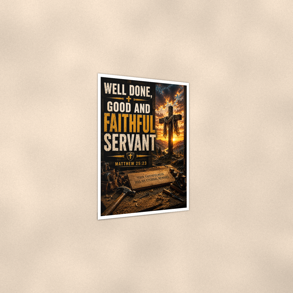 Well Done, Good And Faithful Servant - Matthew 25:23, Christian Poster 16x24 & 24x36 — Print detail