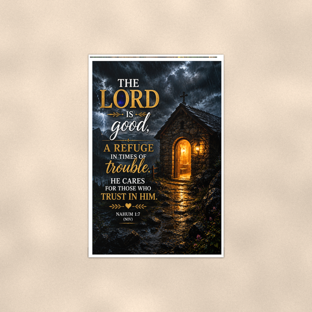 The Lord Is Good, A Refuge In Times Of Trouble - Nahum 1:7, Christian Poster 16x24 & 24x36 — Full product view