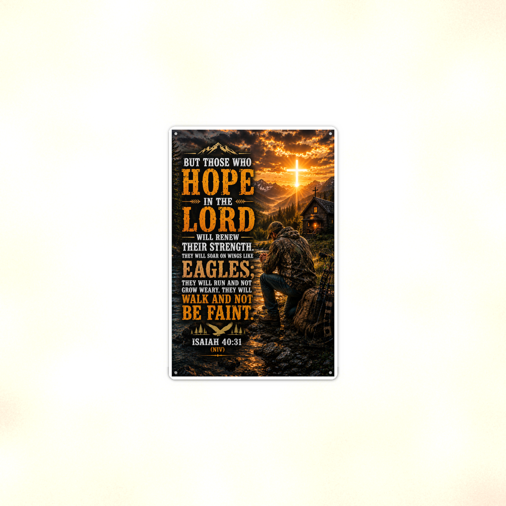 Hope In The Lord Will Renew Their Strength - Isaiah 40:31, Christian Metal Sign 8x12 & 12x18 — Context view