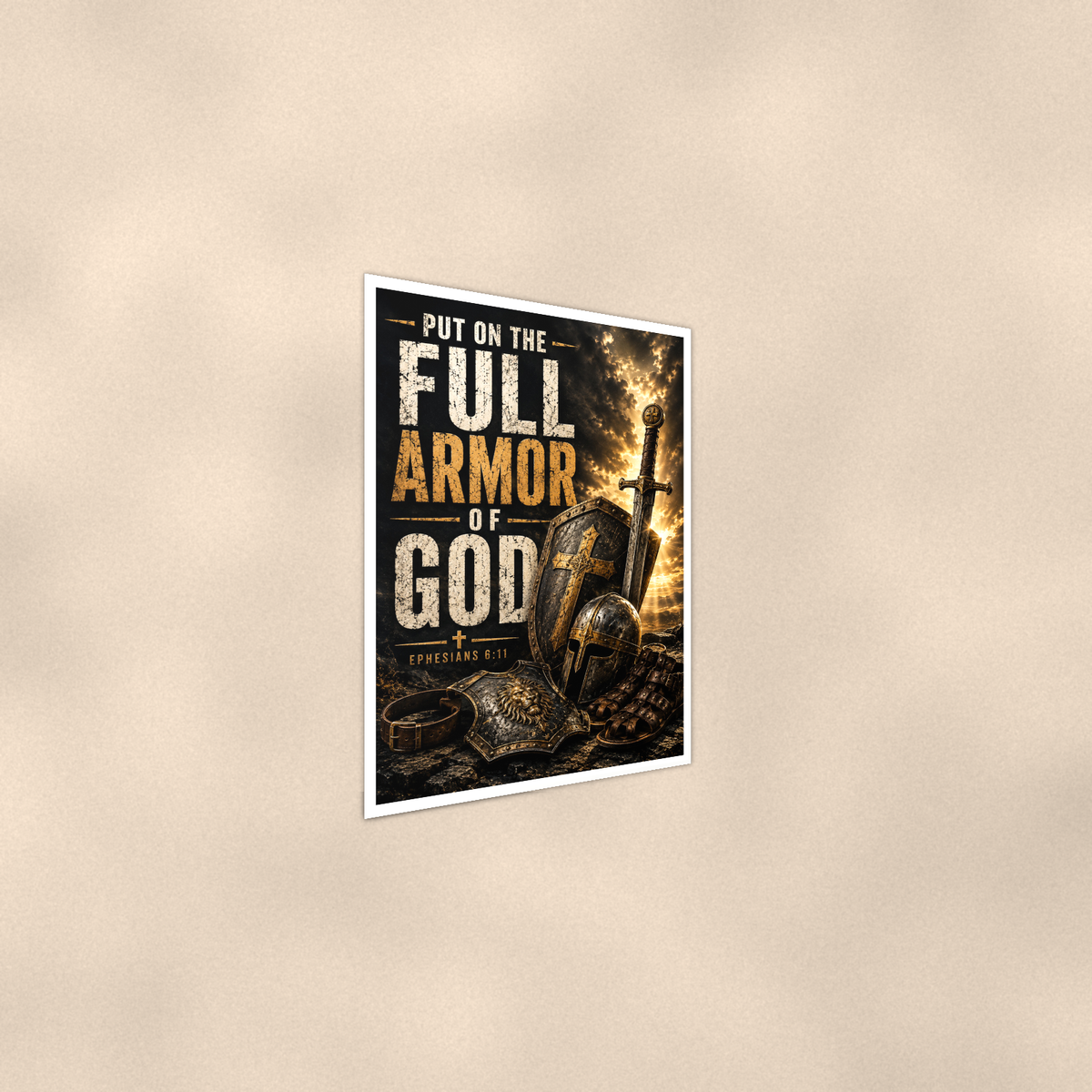 Put On The Full Armor Of God - Ephesians 6:11, Christian Poster 16x24 & 24x36 — Alternate wall view