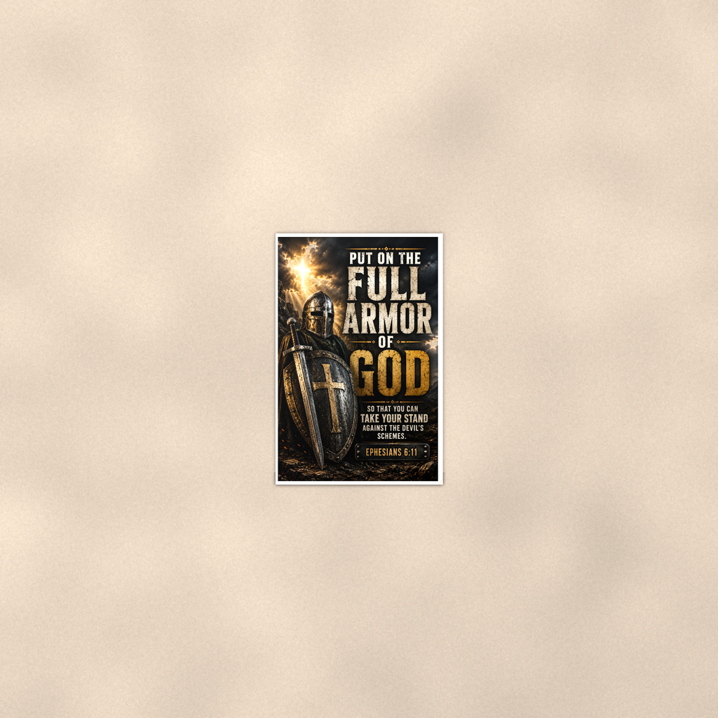 Put On The Full Armor Of God - Ephesians 6:11, Christian Poster 16x24 & 24x36 — Room display