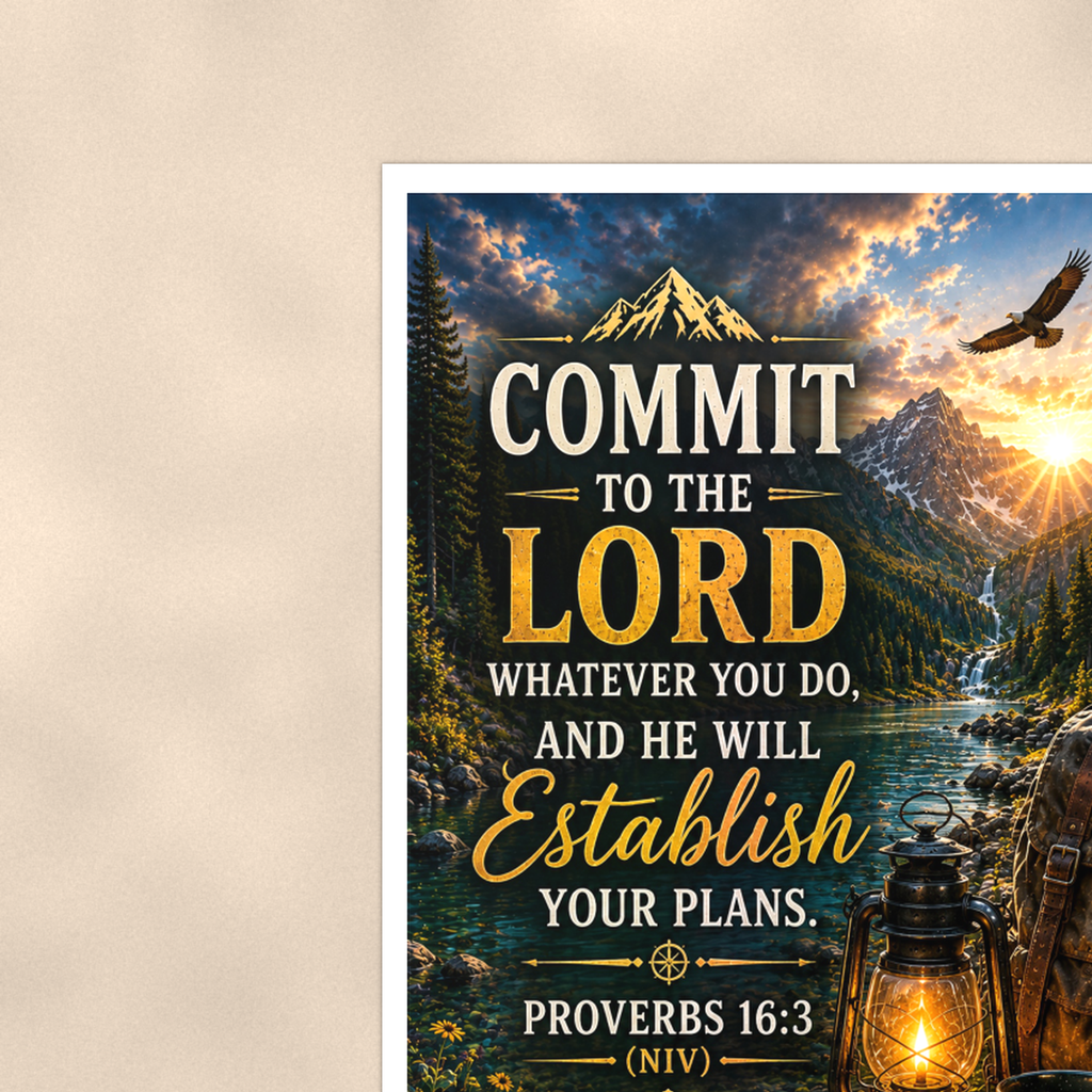 Commit To The Lord - Proverbs 16:3, Christian Poster 16x24 & 24x36 — Context view