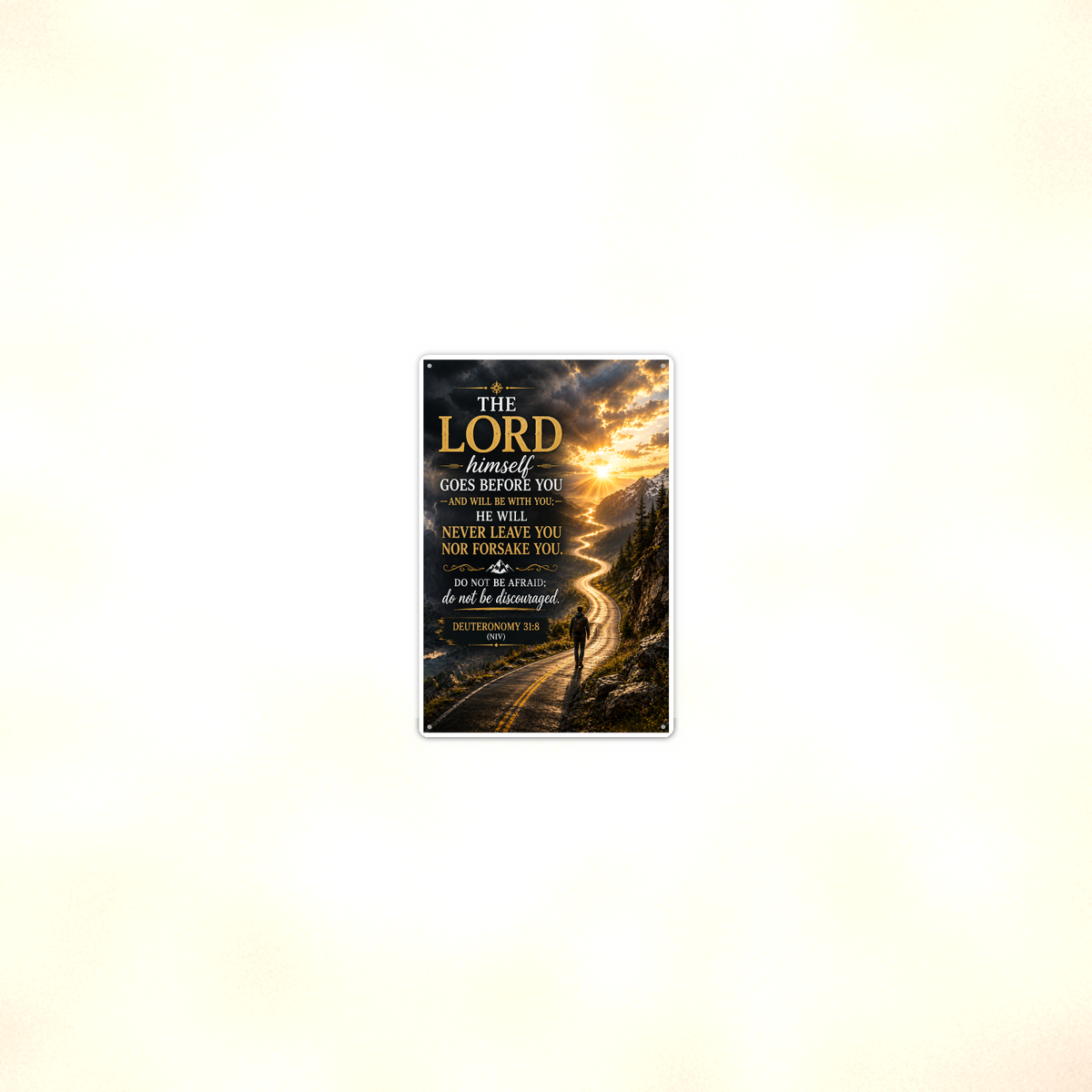 The Lord Himself Goes Before You - Deuteronomy 31:8, Christian Metal Sign 8x12 & 12x18 — Room display