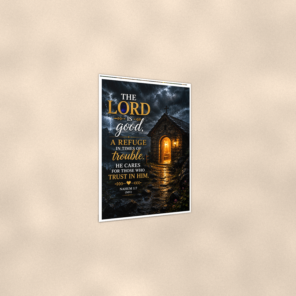 The Lord Is Good, A Refuge In Times Of Trouble - Nahum 1:7, Christian Poster 16x24 & 24x36 — Print detail