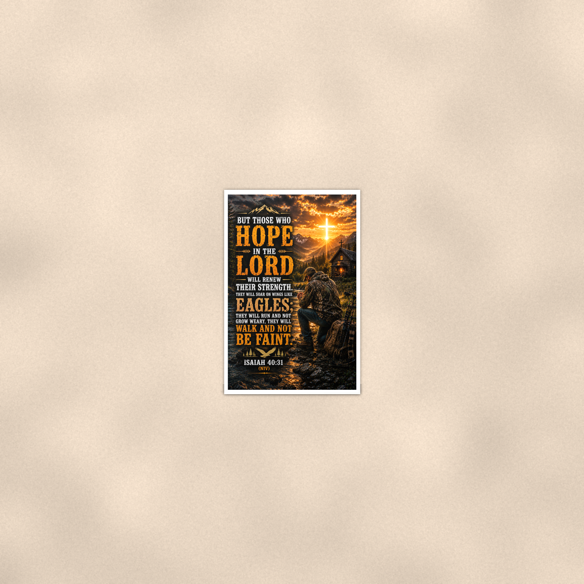 Hope In The Lord Will Renew Their Strength - Isaiah 40:31, Christian Poster 16x24 & 24x36 — Room display