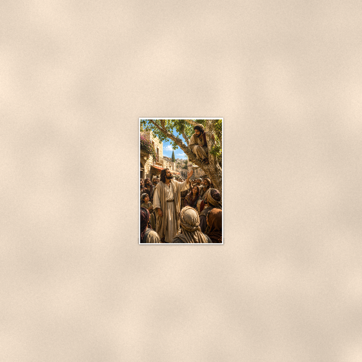 Jesus Calling Zacchaeus From The Tree - Christian Poster 16x24 & 24x36 — Room display