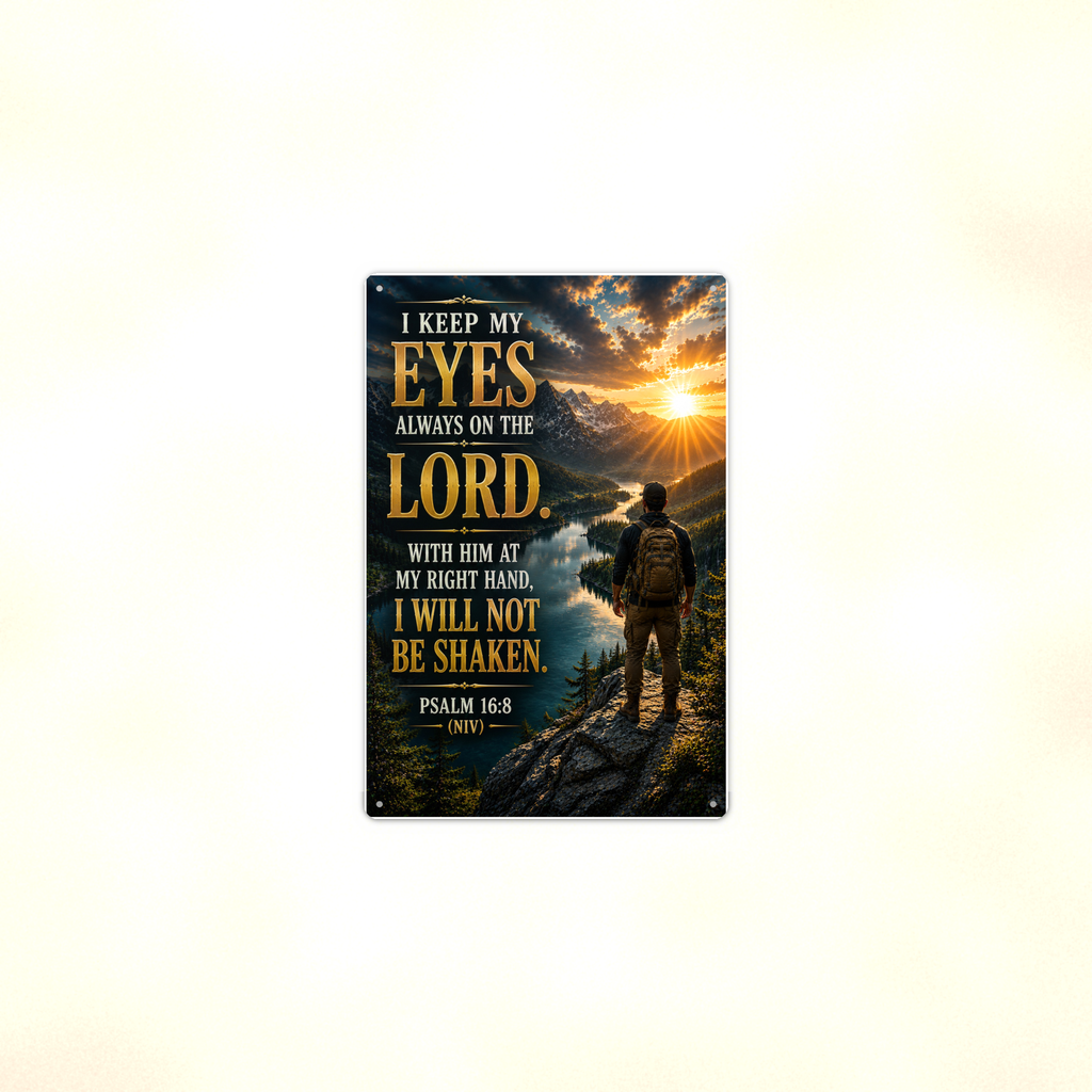 I Keep My Eyes Always On The Lord - Psalm 16:8, Christian Metal Sign 8x12 & 12x18 — Context view
