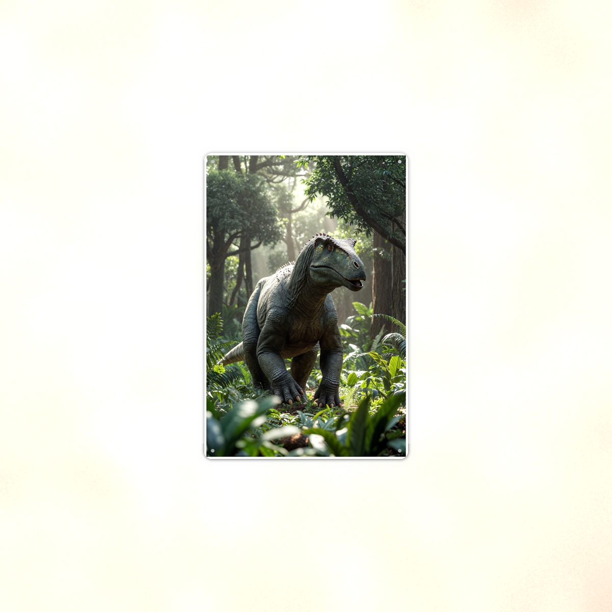Horned Dinosaur Forest Scene - Metal Sign 8x12 & 12x18, Aluminum Decor — Context view
