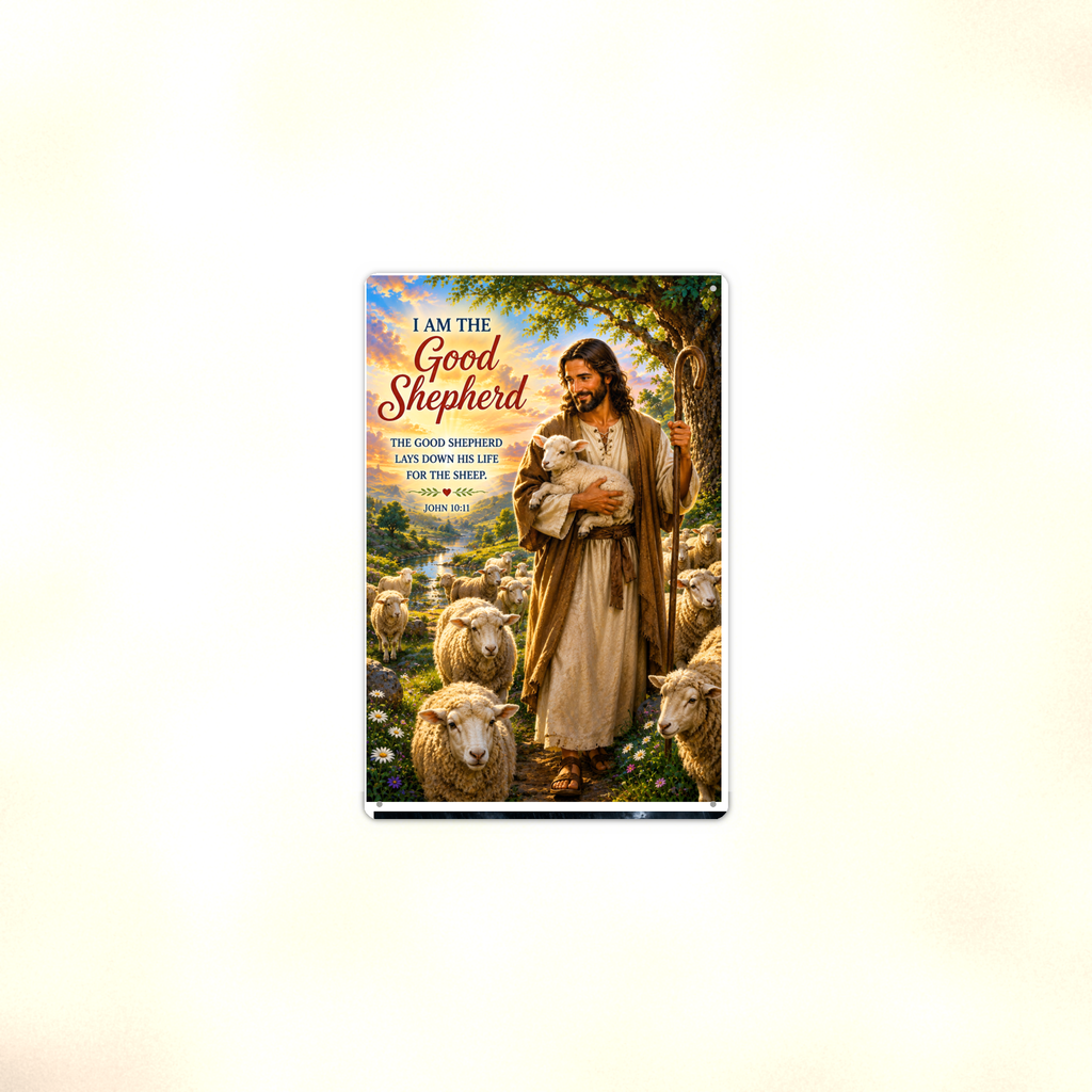 I Am The Good Shepherd - John 10:11, Christian Metal Sign 8x12 & 12x18 — Context view