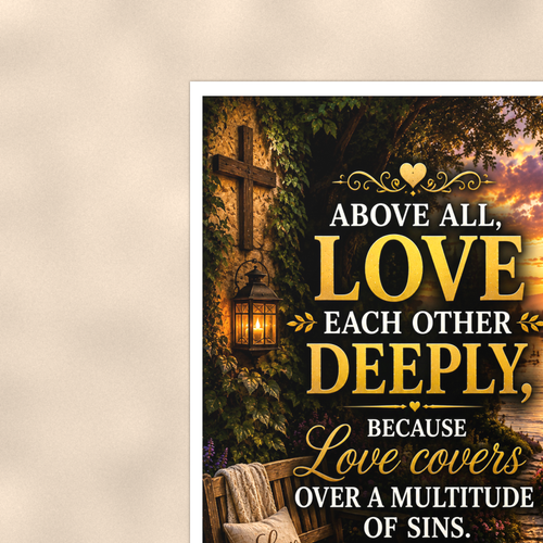 Above All Love Each Other Deeply - 1 Peter 4:8, Christian Poster 16x24 & 24x36 — Context view