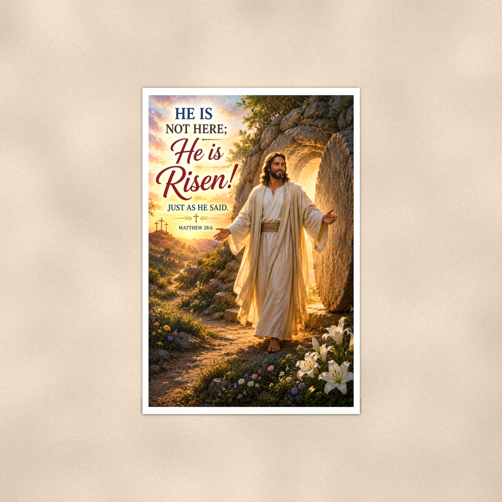 He Is Risen Just As Said - Matthew 28:6, Christian Poster 16x24 & 24x36 — Full product view