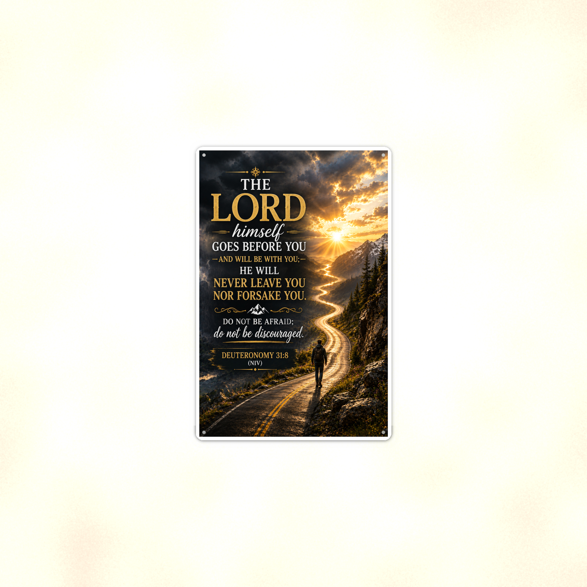 The Lord Himself Goes Before You - Deuteronomy 31:8, Christian Metal Sign 8x12 & 12x18 — Context view