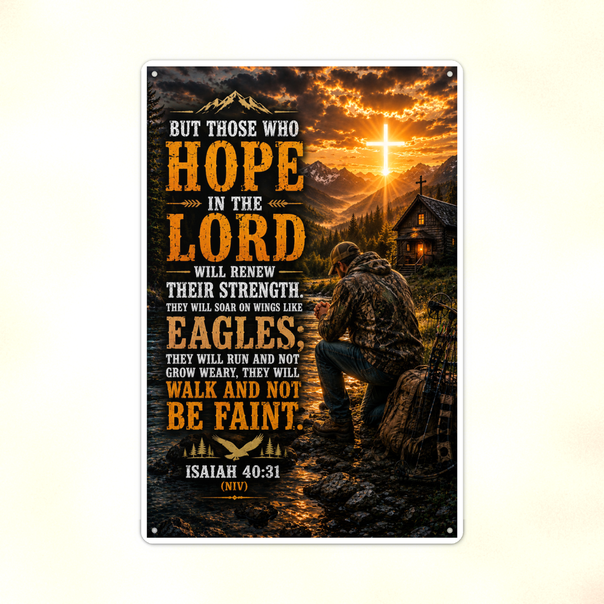 Hope In The Lord Will Renew Their Strength - Isaiah 40:31, Christian Metal Sign 8x12 & 12x18 — Print detail