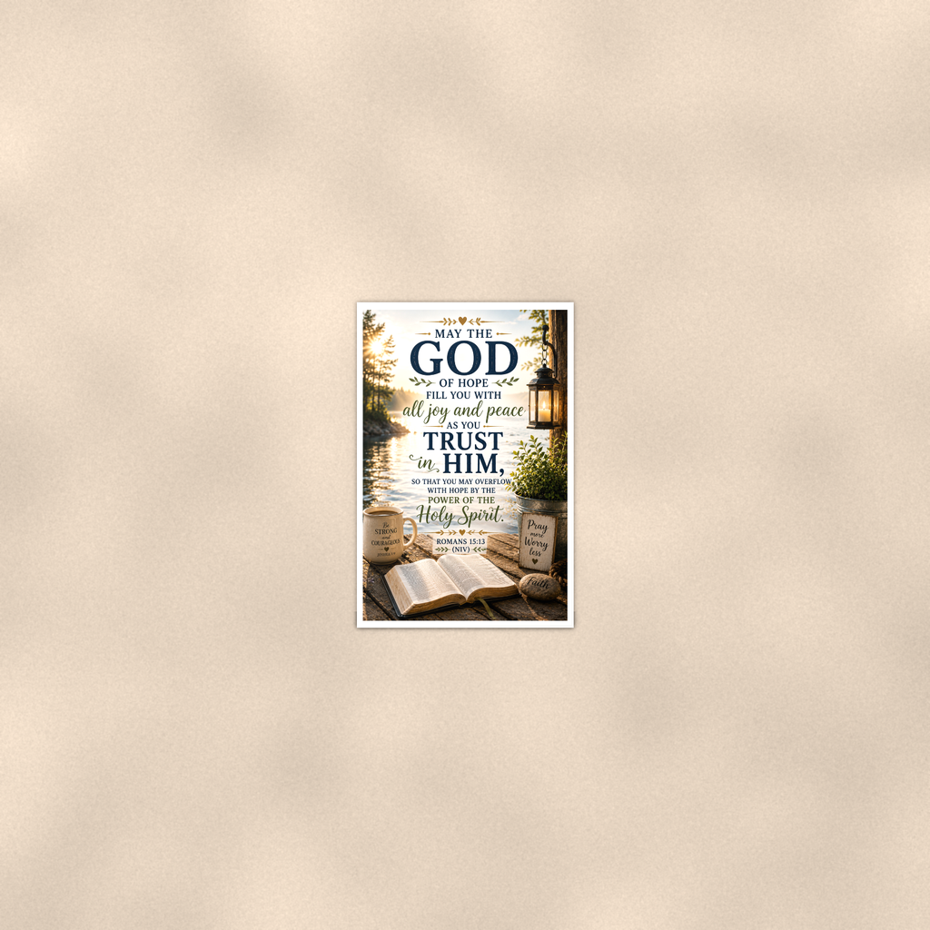 May The God Of Hope Fill You - Romans 15:13, Christian Poster 16x24 & 24x36 — Room display