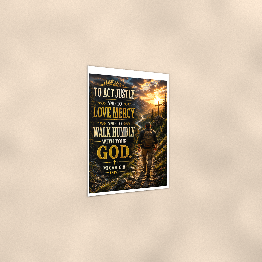 To Act Justly And Love Mercy - Micah 6:8, Christian Poster 16x24 & 24x36 — Print detail