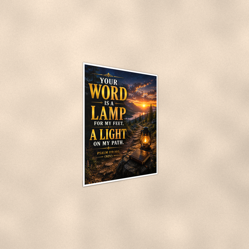 Your Word Is A Lamp For My Feet - Psalm 119:105, Christian Poster 16x24 & 24x36 — Alternate wall view