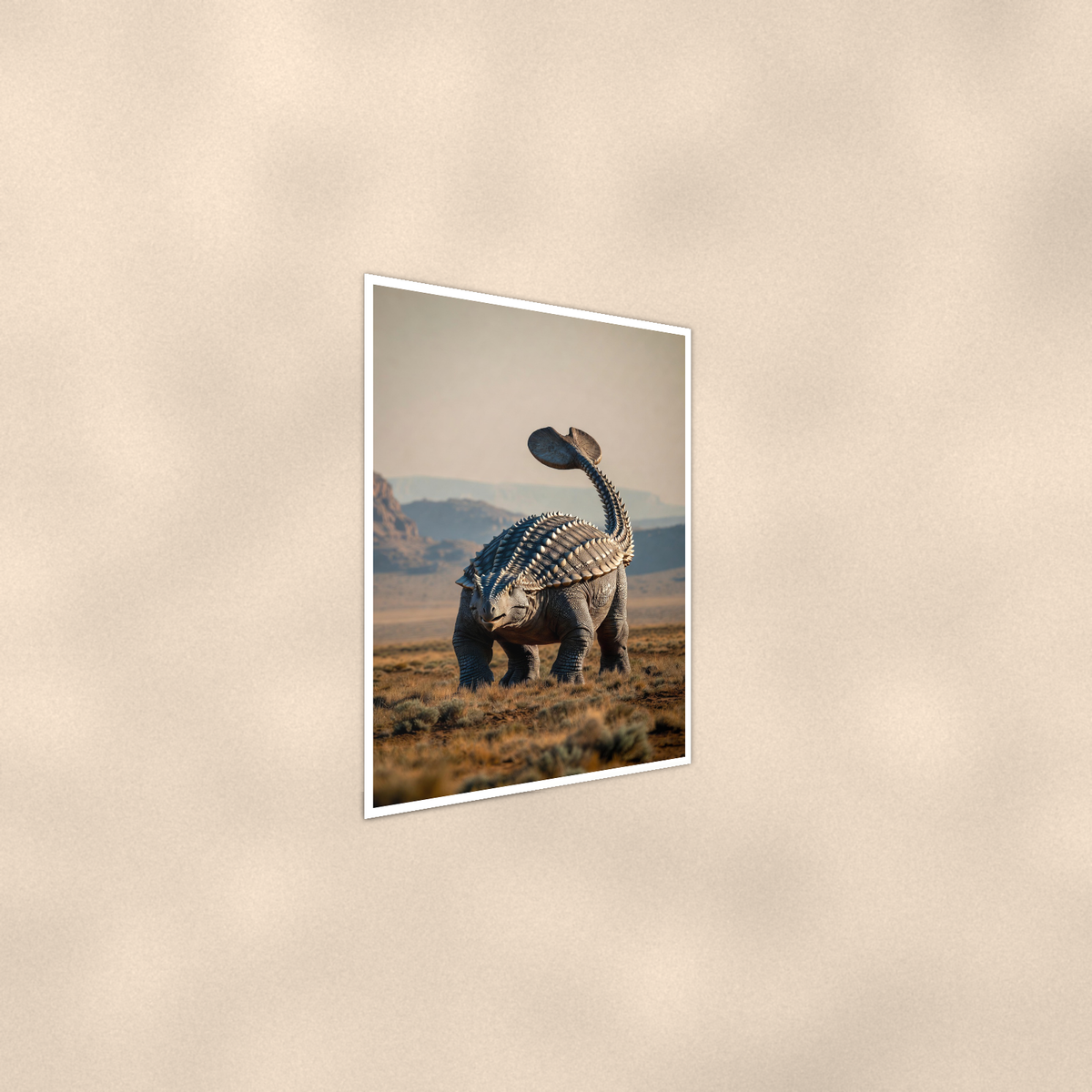 Ankylosaurus Desert Canyon - Dinosaur Poster 16x24 & 24x36 — Alternate wall view
