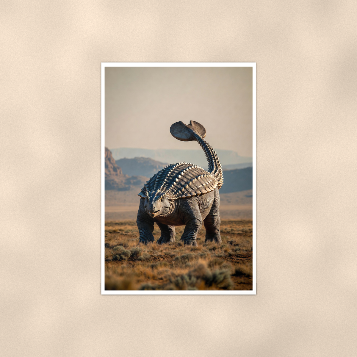 Ankylosaurus Desert Canyon - Dinosaur Poster 16x24 & 24x36 — Full product view