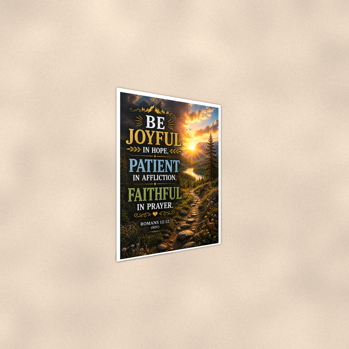 Be Joyful In Hope Patient In Affliction - Christian Poster 16x24 & 24x36 — Alternate wall view