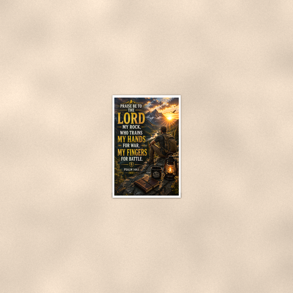 Praise Be To The Lord My Rock - Psalm 144:1, Christian Poster 16x24 & 24x36 — Room display