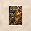 Cast All Your Anxiety On Him - 1 Peter 5:7, Christian Poster 16x24 & 24x36 — Full product view